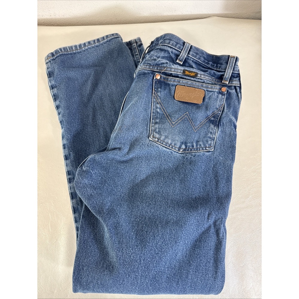 Wrangler 13MWZ Cowboy Cut Jeans Men's 38x34 Blue Denim Original Fit Broken In